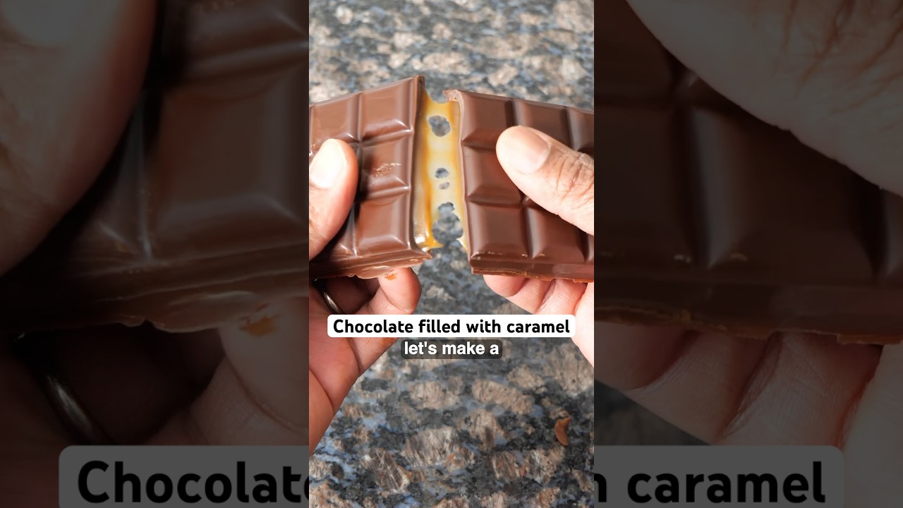 Chocolate bar filled with caramel