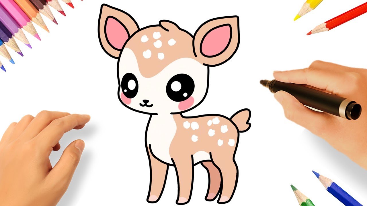 HOW TO DRAW A CUTE KAWAII DEER STEP BY STEP 🦌💟