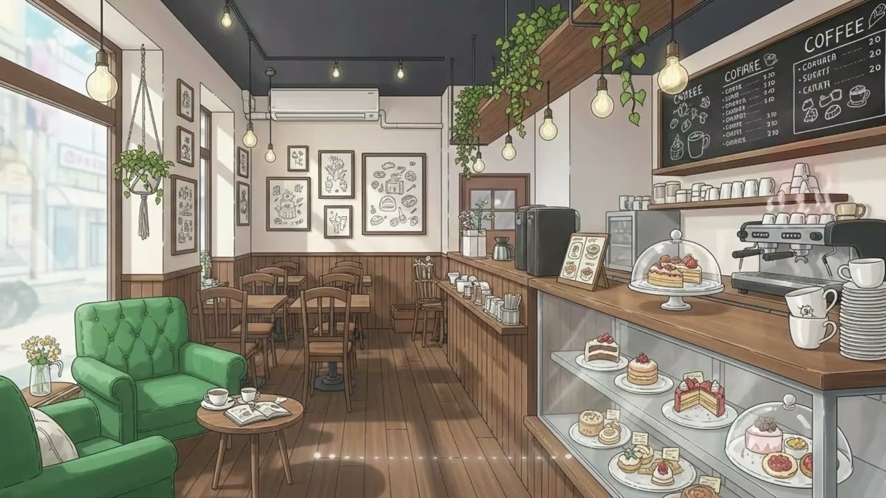 Cafe Lofi for Stress Relief ( 1 hour )