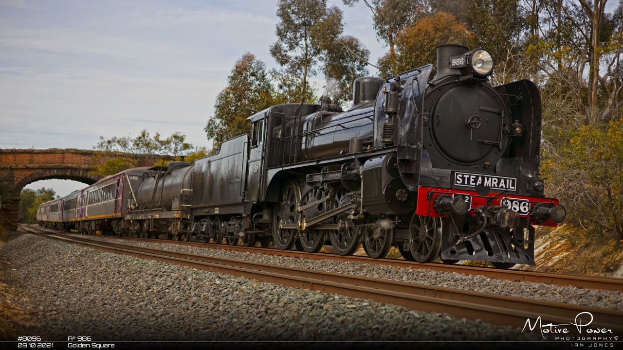 *2021 10 09 - Steamrail Victoria & VLine Driver Training -  #8095 & #8096 - A2986 + #8098 - N472