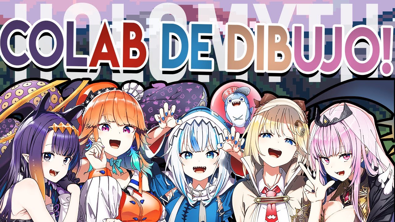 Ina Dibujando con las Chicas de HoloMYTH! [HoloLive] 【COLLAB】【Sub.Esp】