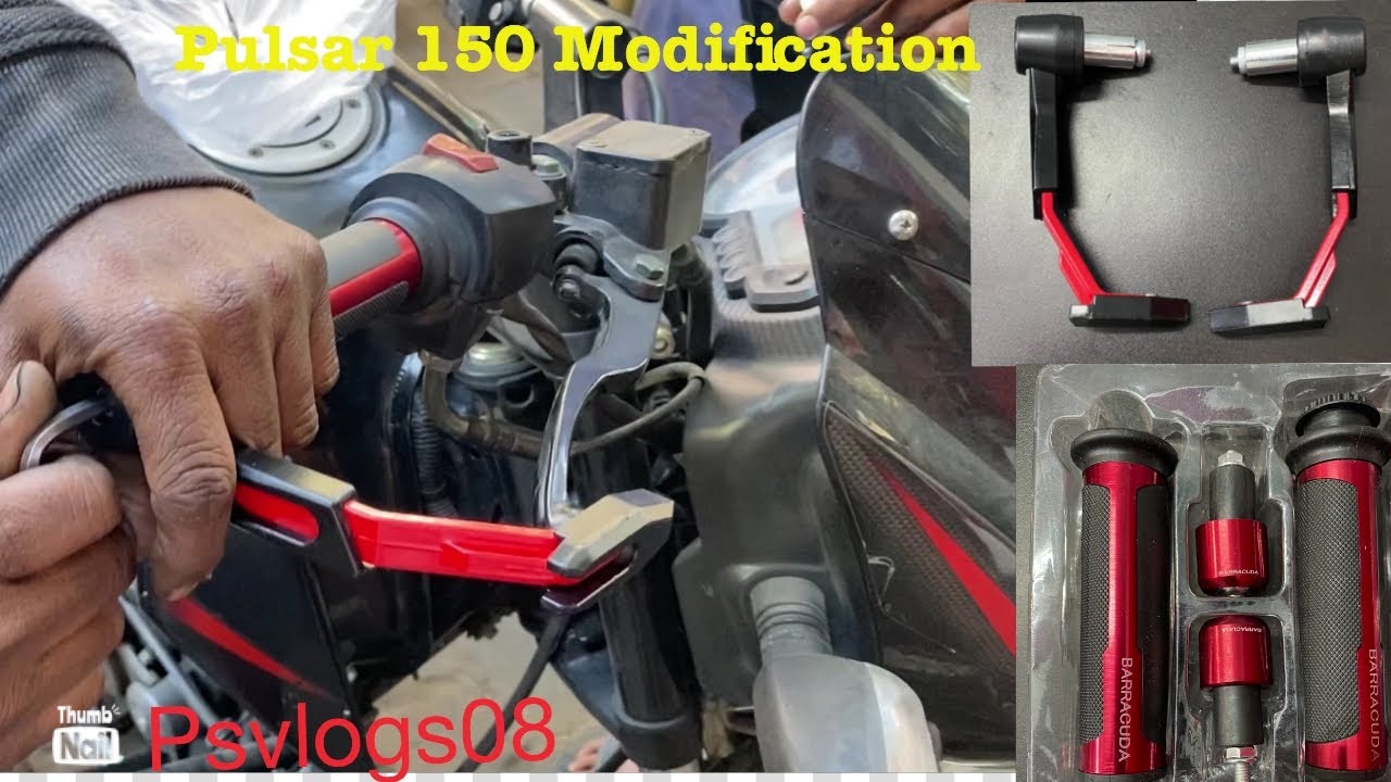INSTALL LEVER PROTECTOR GUARD | HAND GRIP CHANGE IN PULSAR 150 ,180,220F | pulsar150 modification