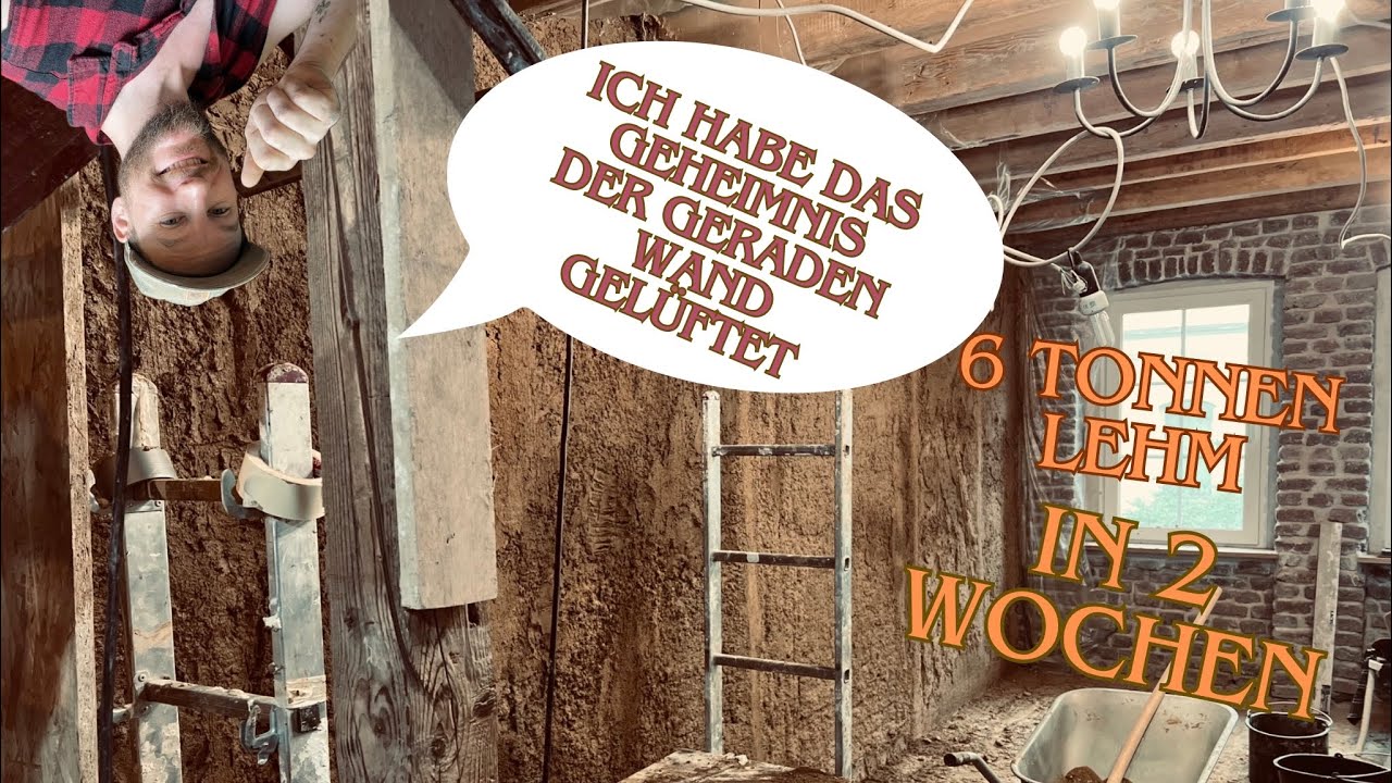 6 Tonnen Lehmputz in 2 Wochen mit dem Putzwerfer und das auch noch gerade ✊💦