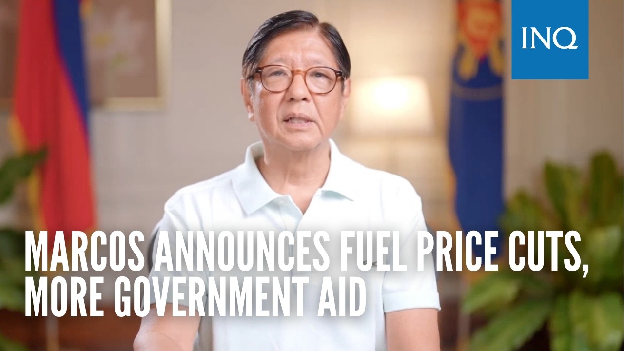 Marcos announces fuel price cuts, more government aid
