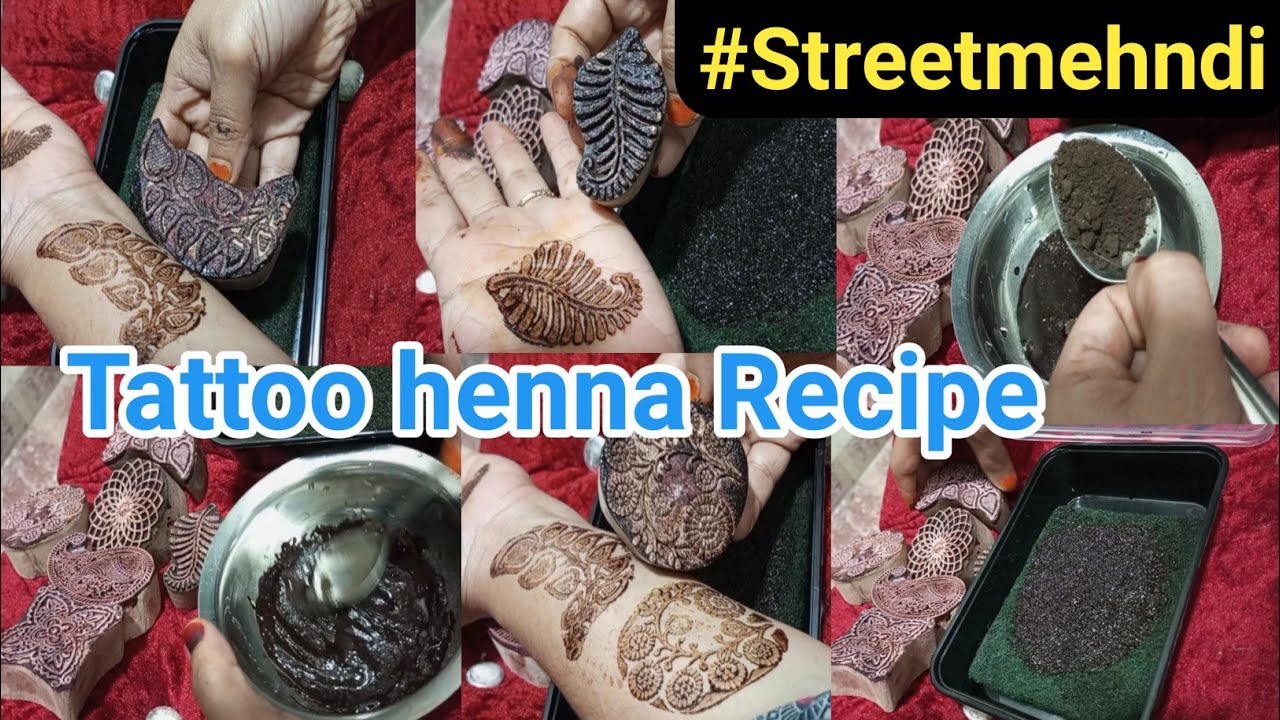 Tattoos Henna Recipe/Homemade Henna for Stamps| instant mehndi design | Arq Street mehndi | arq
