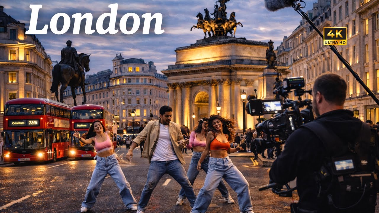 London Street Dance Shoot 🇬🇧 | Unexpected Music Video Filming in London | Evening City Walk 4K