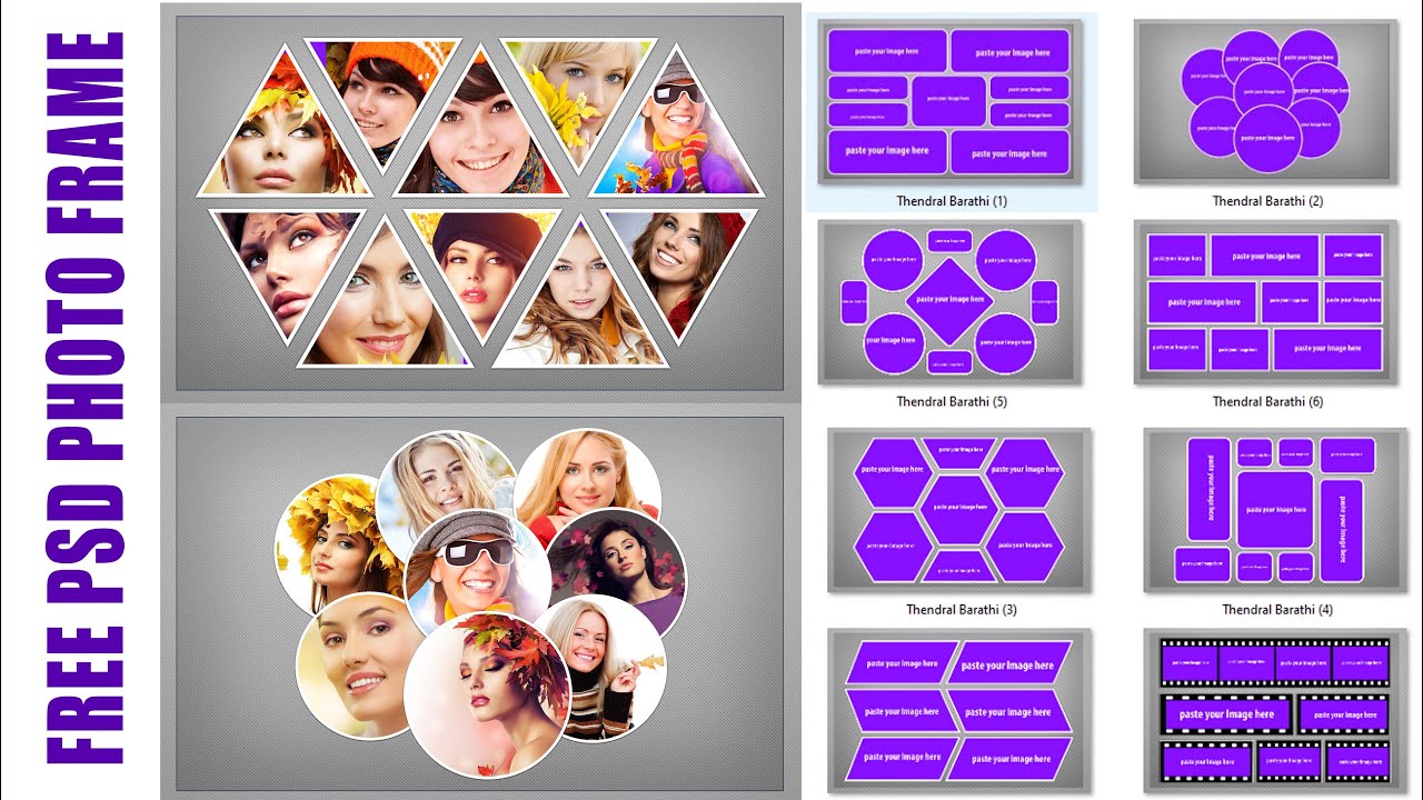 Photo collage effect PSD templates Free download