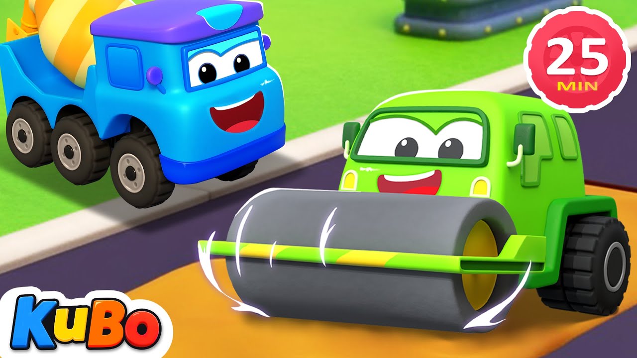 Highway Relay Renovation 🛣️ | Team Build & Play | Educational Cartoons for Kids - Kubo