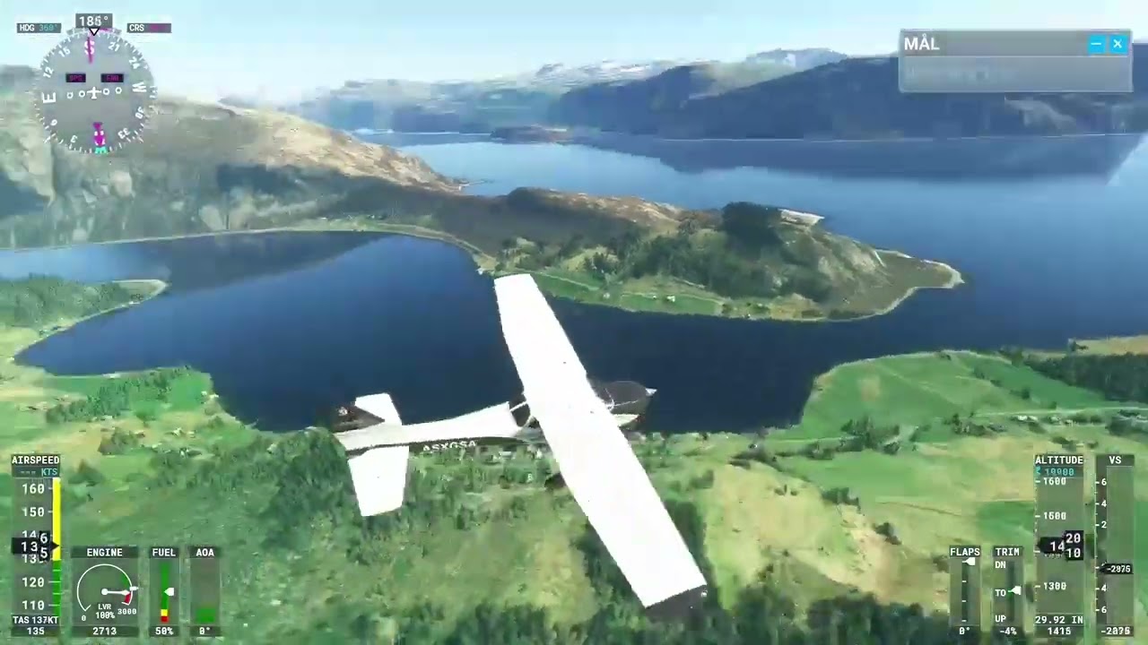 kalvåg bremanger og berle sett fra luften i microsoft fligth simulator..