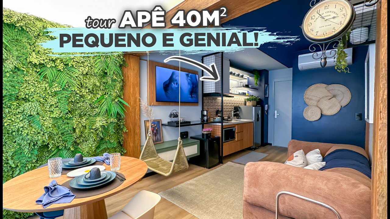 APARTAMENTO PEQUENO de 40m² cheio de CORES e tem até um MINI CLOSET | GABY GARCIIA