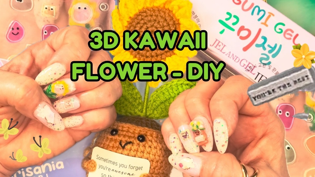 Kawaii 3D Flower Pot Nails 🪴 BTArtBox Application Demo 🌸 So Cute!