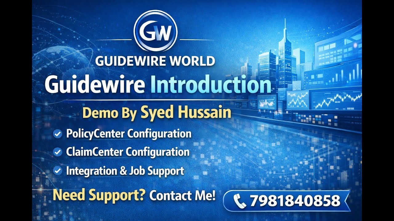 Guidewire Introduction | PolicyCenter & ClaimCenter Configuration | Demo by Syed Hussain.