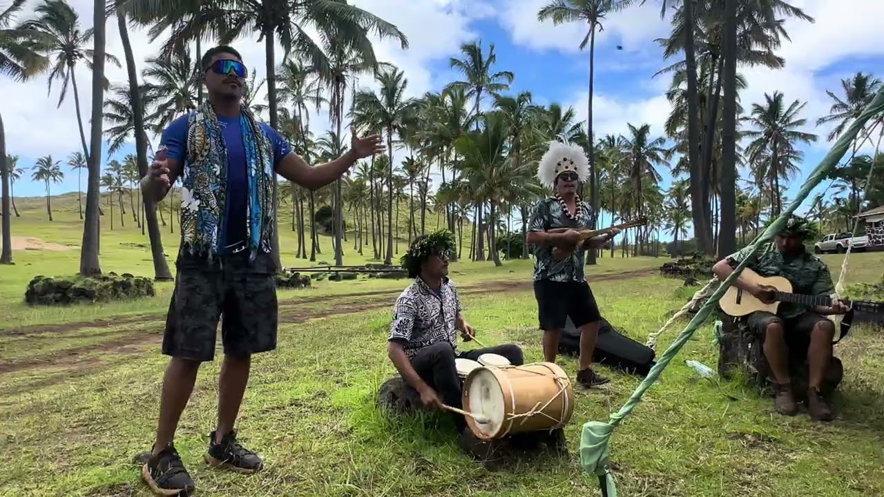 🗿🇨🇱 Rapa Nui—Traditional band performing at Anakena, Rapa Nui. Part 2