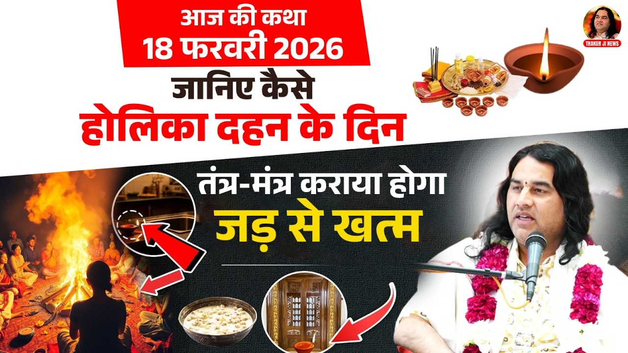 आज की कथा || 18 फरवरी 2026 || जानिए कैसे होलिका दहन के दिन तंत्र-मंत्र कराया होगा जड़ से खत्म