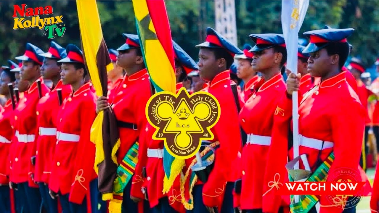 An All Girls Cadet Of Holy Child School Inspected By Vice-Prez Of Ghana @80th Anniversary 🤎💛💛🤎