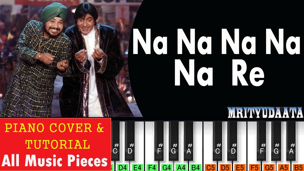 Na Na Na Na Na Re  Piano Tutorial | Mrityudaata (1997) | Daler Mehandi | Hindi Piano Notation