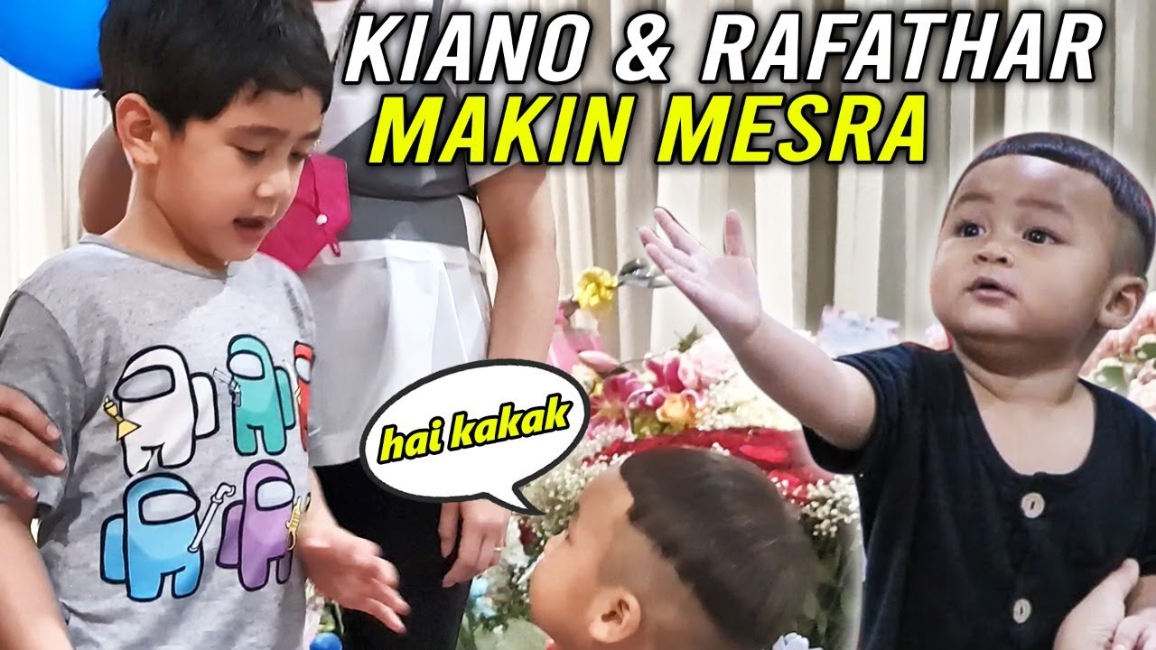DI ULANG TAHUN RAFI .. KELIATAN KIANO SAYANG SAMA RAFATHAR .. KEMESRAANNYA TIADA BANDING..