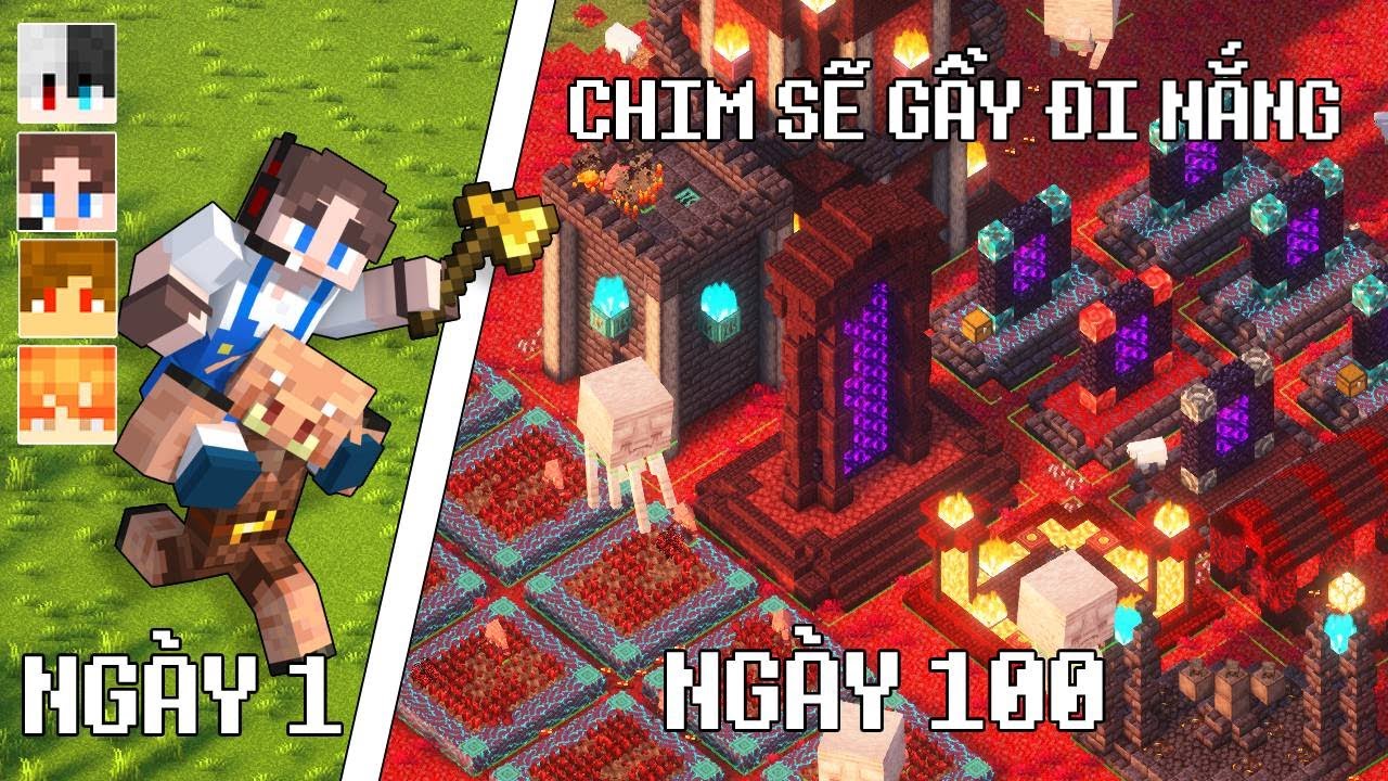 100 Ngày Xây Đế Chế Trong Minecraft RTS - Reign Of Nether Cùng Siro, NQH và Ken