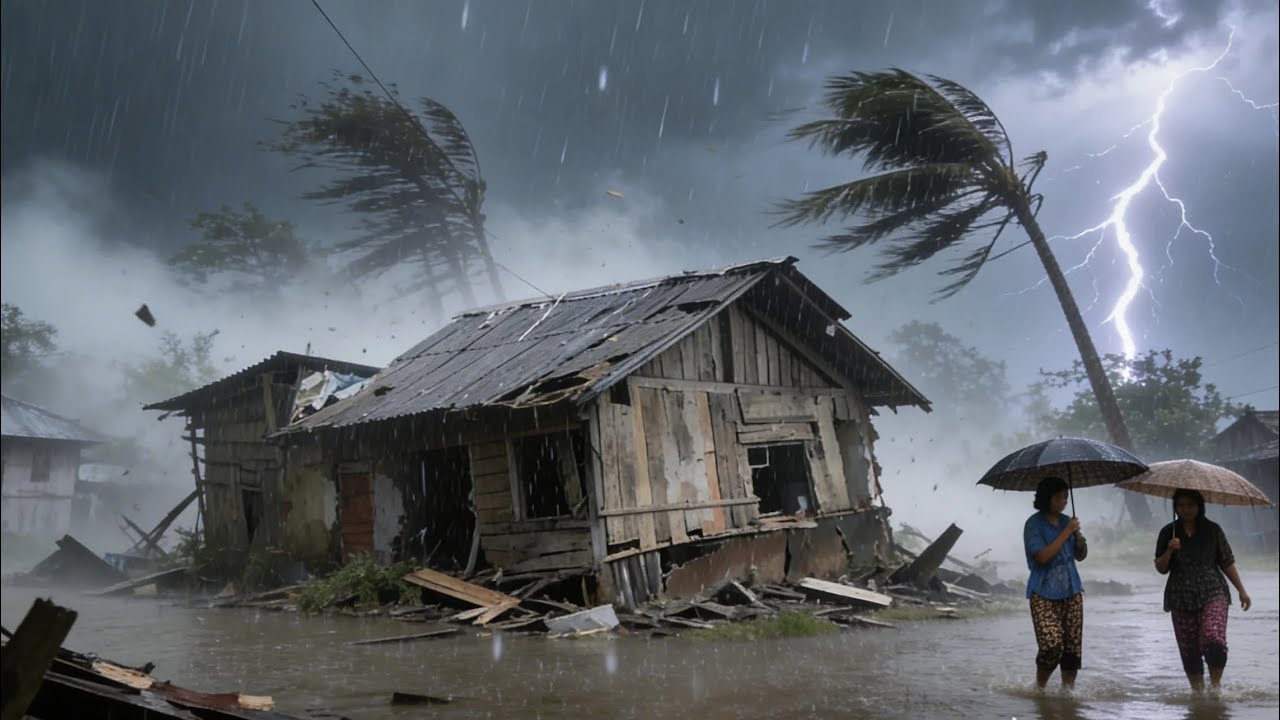 Экстремальные погодные условия обрушились ⛈️😱|| Сильные дожди и грозы обрушились на деревни
