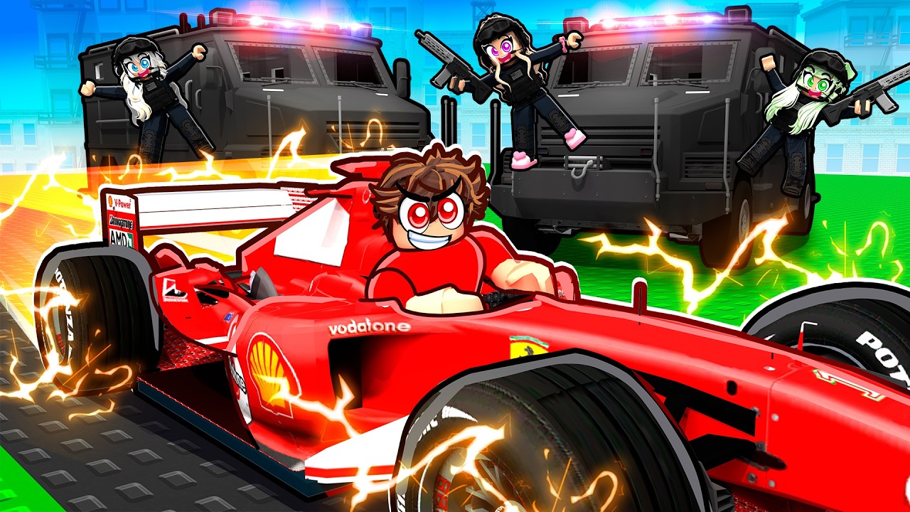 F1 SPEEDRUNNER Vs Hunters In Driving Empire
