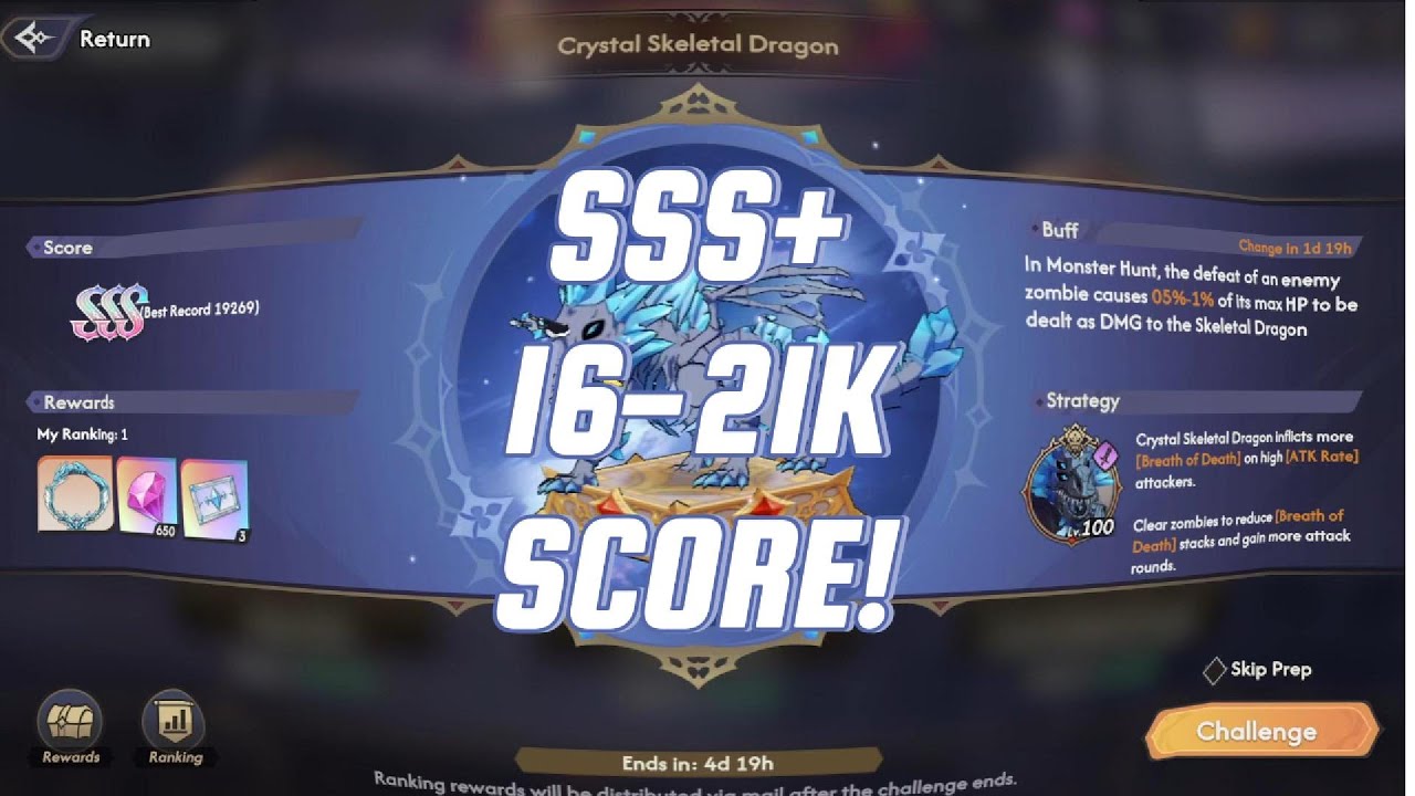 LORD OF NAZARICK CRYSTAL SKELETON DRAGON MONSTER HUNT EASY SCORE! ( 3 TEAMS YOU CAN USE )