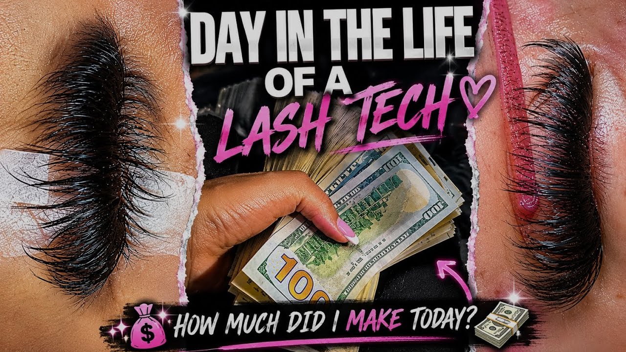 A day in the life of a LASH TECH || How much $$ I made ,how many clients I had