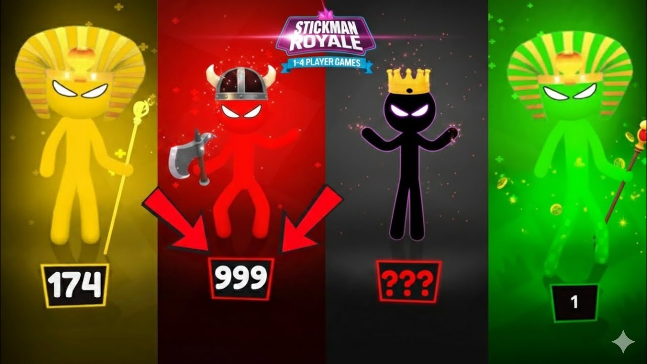 Stickman Party - Tournament Mode 123 4 Players Random - MiniGames Game play