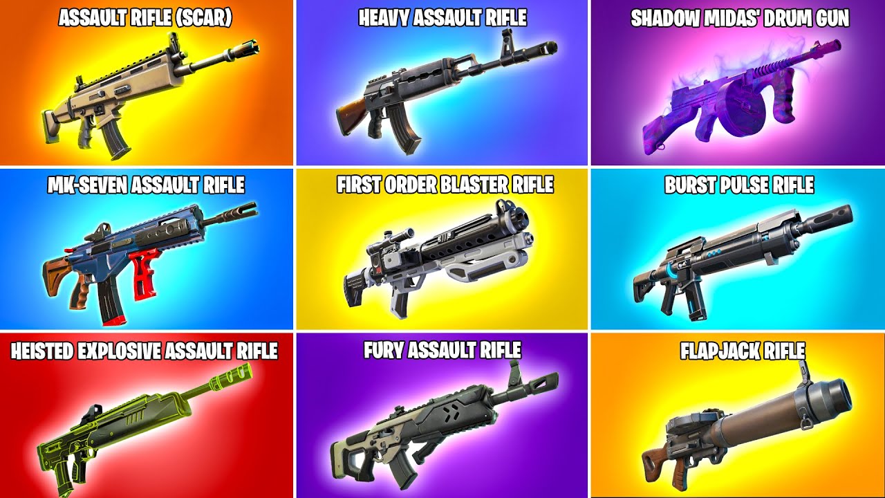 Evolution of All Fortnite Assault Rifles (Chapter 1 Season 1 - Chapter 6 Season 2)