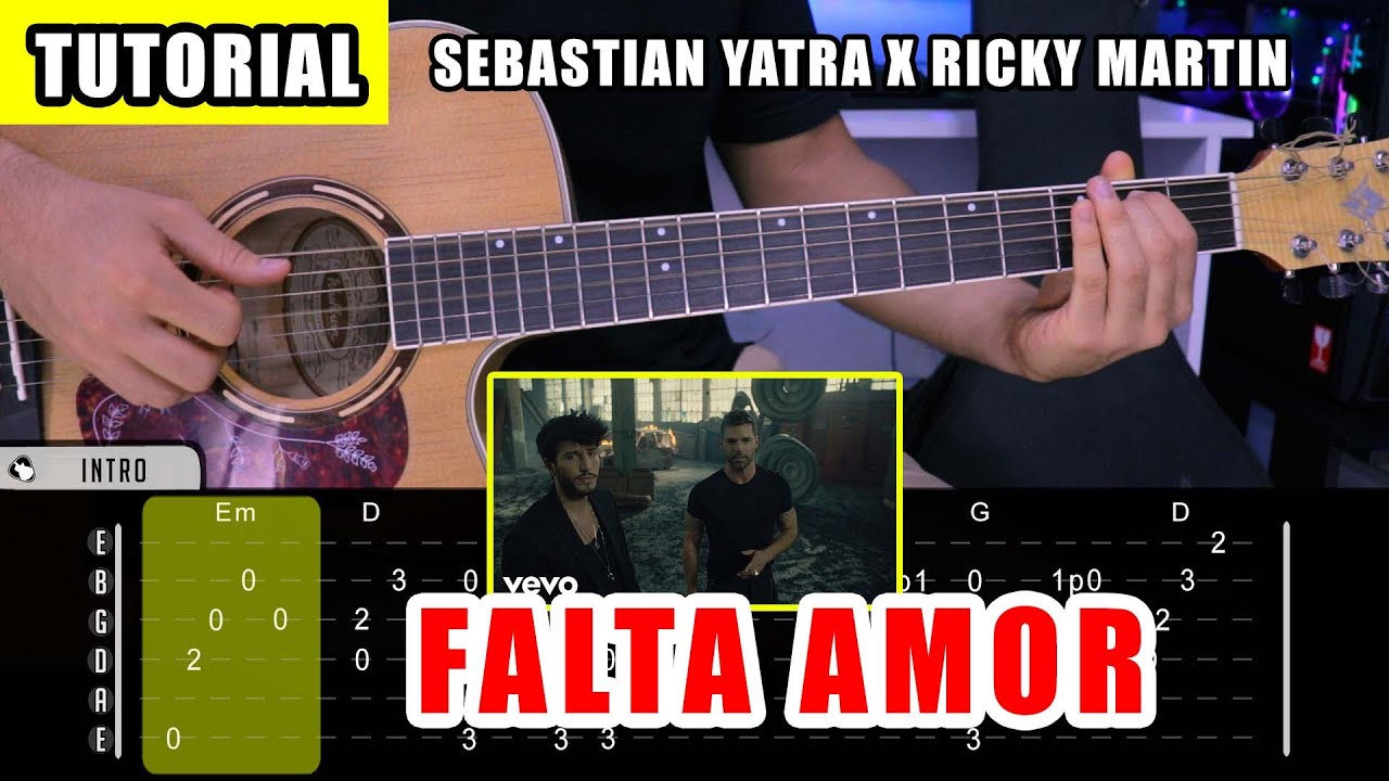 Cómo tocar FALTA AMOR de Sebastian Yatra Y Ricky Martin en Guitarra (Tutorial + PDF GRATIS)