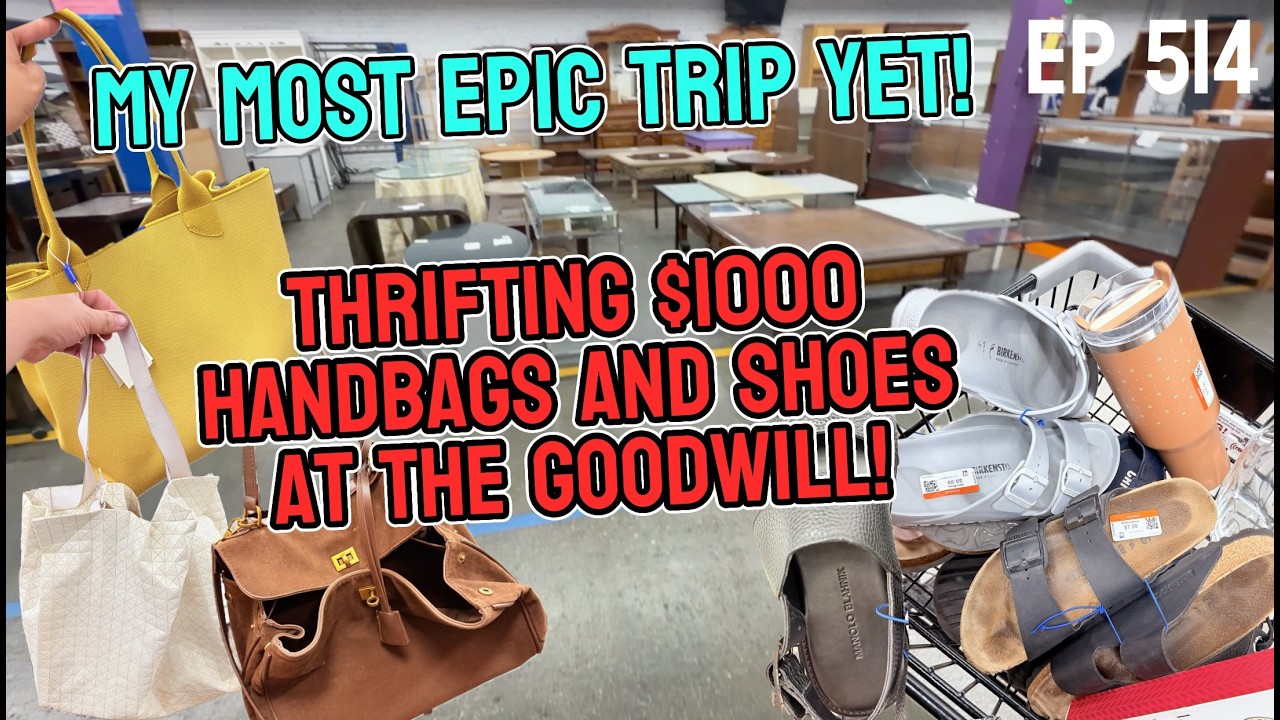 Thrifting $1000 handbags & Shoes at the Goodwill! My Most Epic Trip Yet! Ep 514