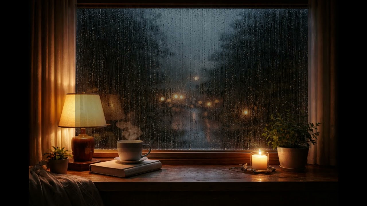 10 Hours Rainfall at Night 🌧️⚡ | Soft Thunder for Deep Sleep