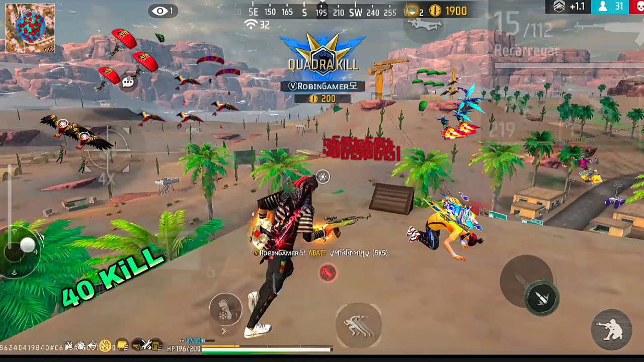 40 KiLL💪 || SKS+ MP40 || 99% Headshot Rate🔥|| KALAHARI MAP Solo Full Gameplay || Garena Free Fire ||