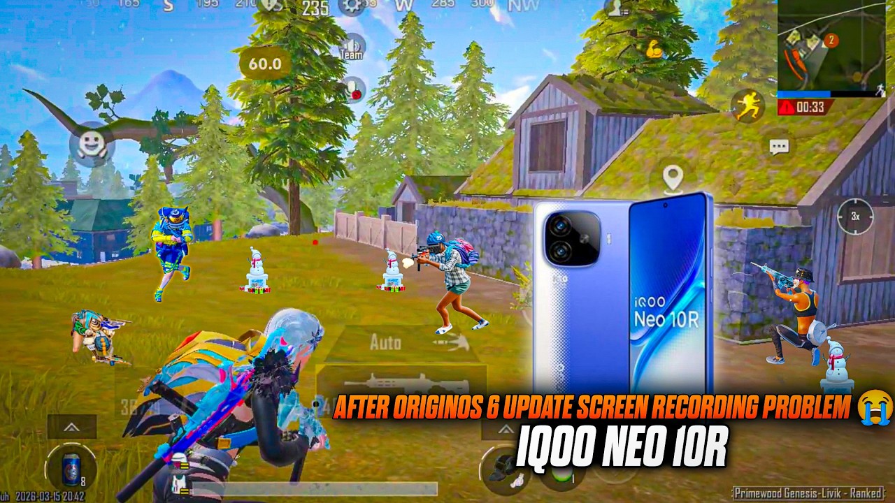 AFTER ORIGINOS 6 UPDATE SCREEN RECORDING PROBLEM 😭• IQOO NEO 10R🔥 • LIVIK GAMEPLAY 🥵•JADUGAR GAMING