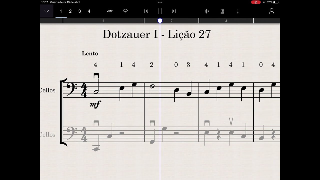 Lição 27 - Dotzauer I - Cello 1
