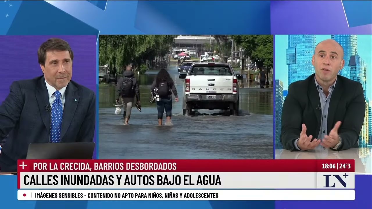 Inundación, robo e incidentes; el pase entre Esteban Trebucq y Eduardo Feinmann