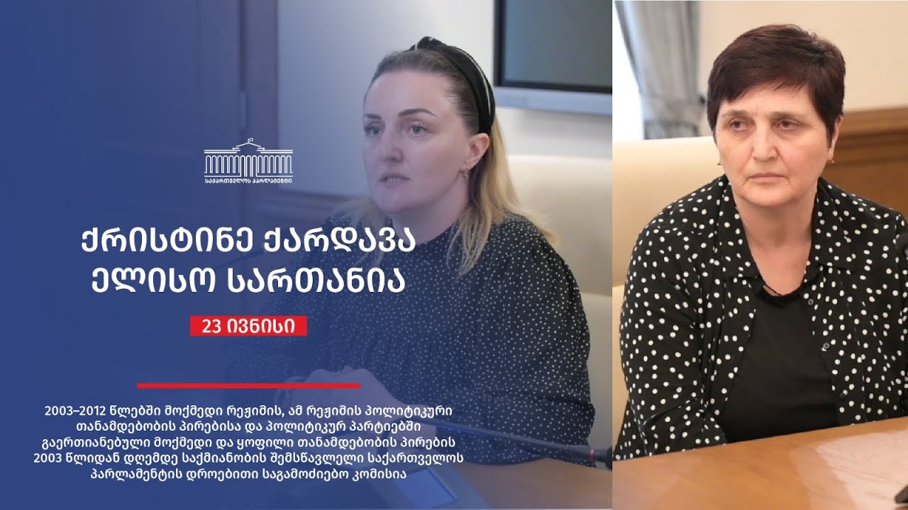 ქრისტინე ქარდავა, ელისო სართანია-პარლამენტის დროებითი საგამოძიებო კომისიის სხდომა N40 - 23.06.2025