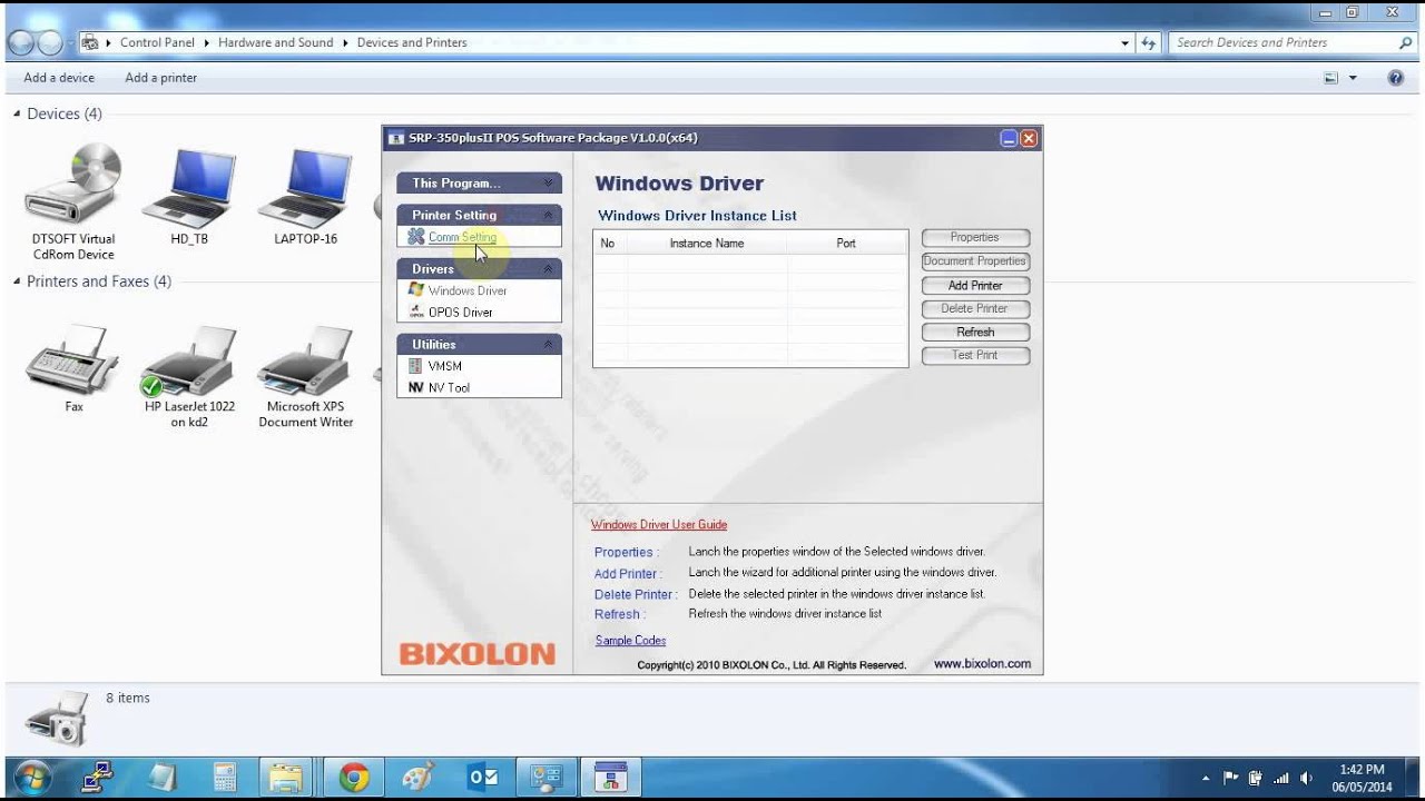 Install & Setting up Bixolon Mini Printer