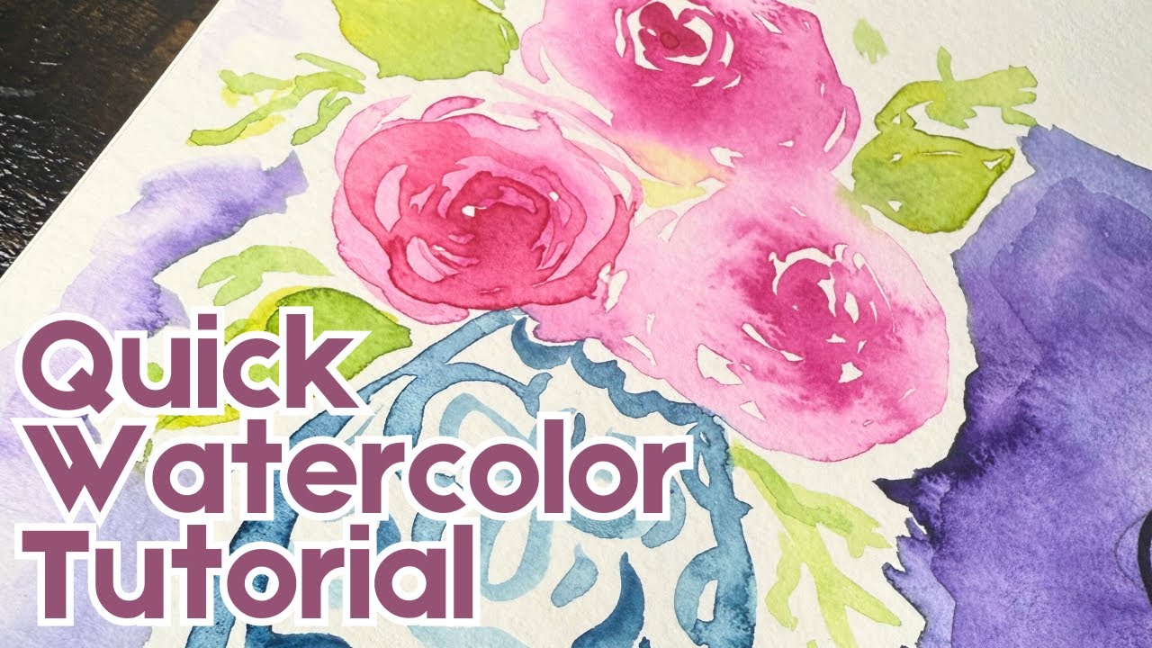Quick Watercolor Tutorial | Watercolor Roses