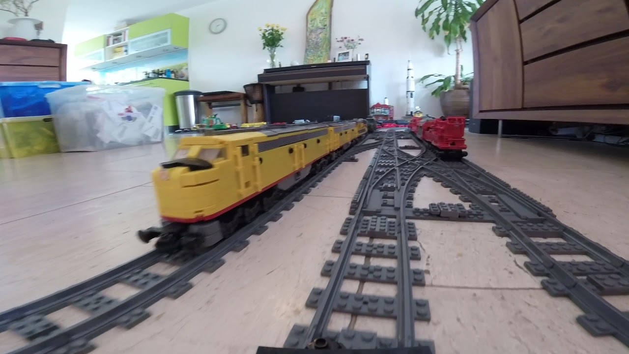 XXL LEGO Train & Railway 90m Layout: All Trains & Locomotives on Tracks [GoPro]