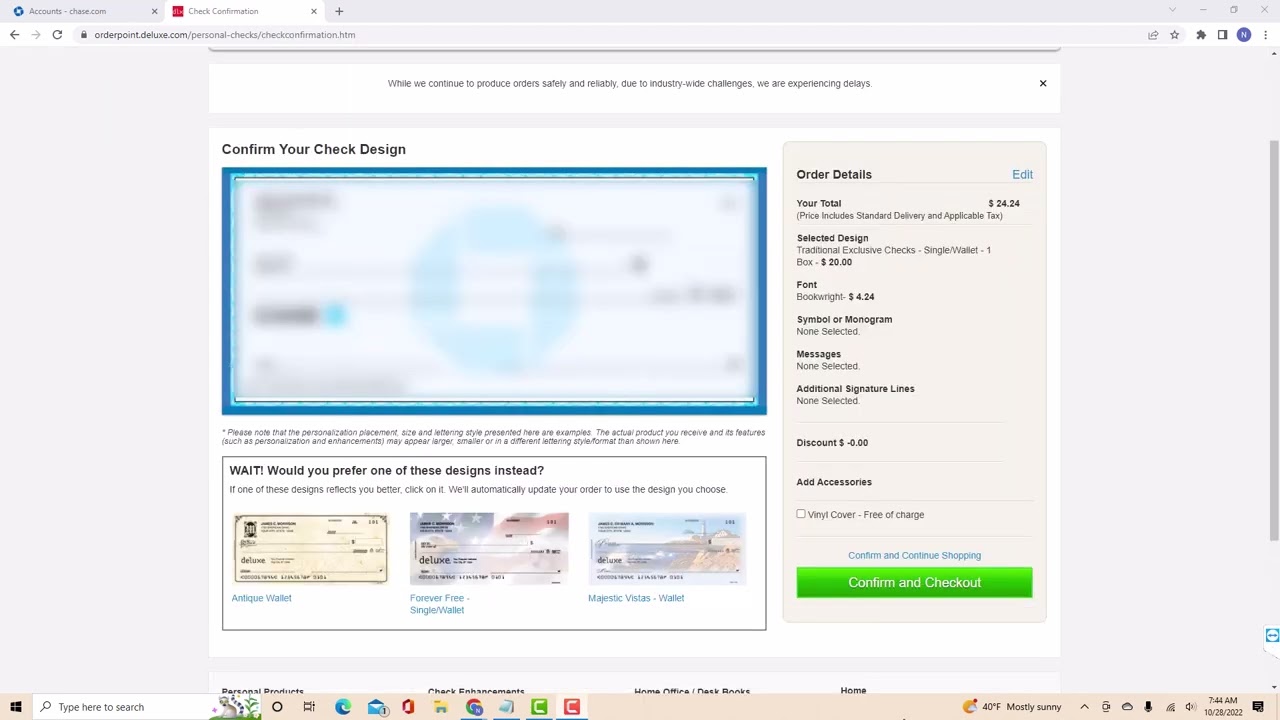 Как заказать чеки в Chase