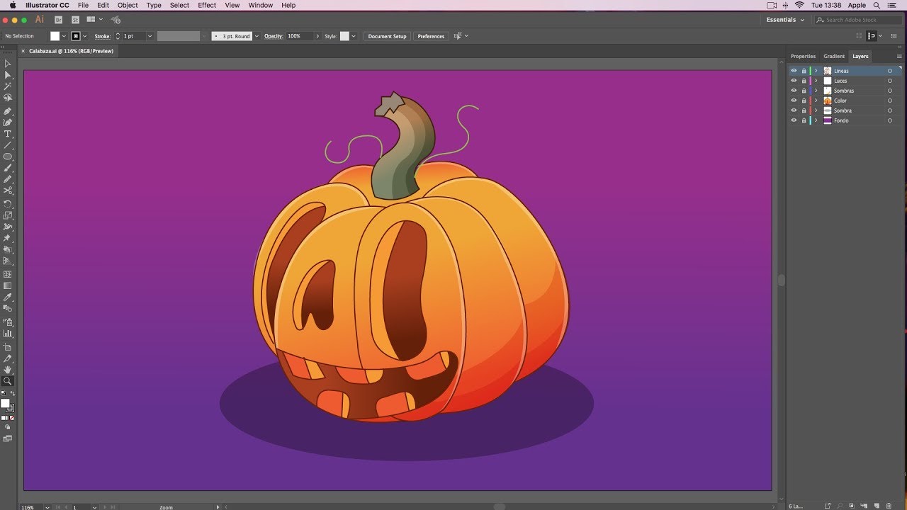 Tutorial Básico de Adobe Illustrator - Dibujando una Calabaza