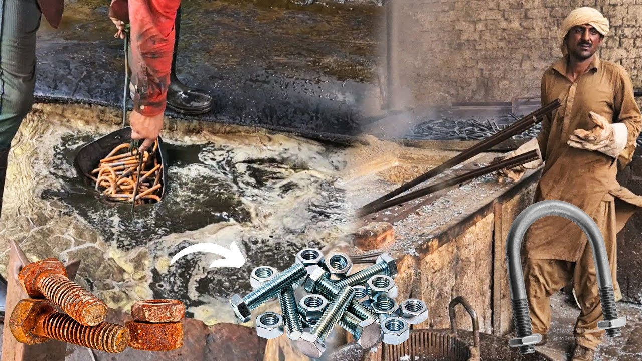 Amazing Process : Hot-Dip Galvanized U Bolts Process | How To Galvanize Bolts