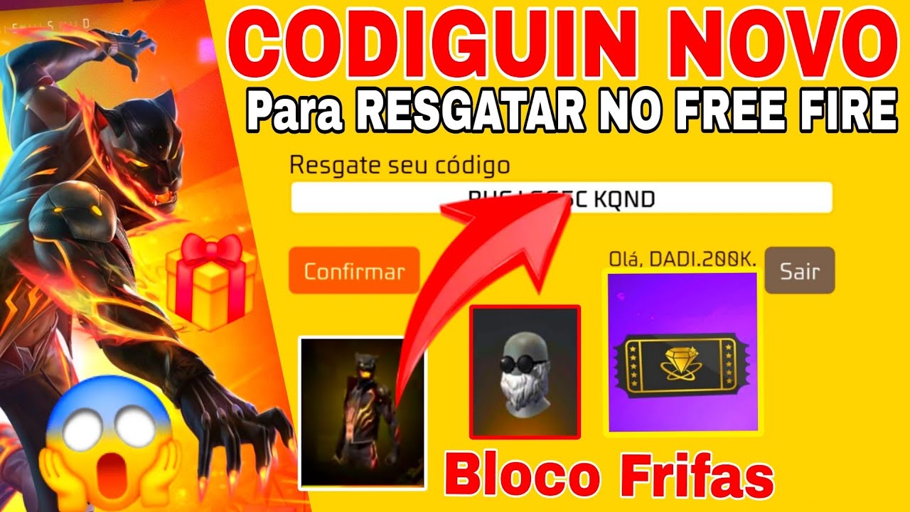 CODIGUIN DE CARNAVAL PARA RESGATAR NO FREE FIRE 😱 CODIGUINHOS NOVO EVENTO BLOCO FRIFAS