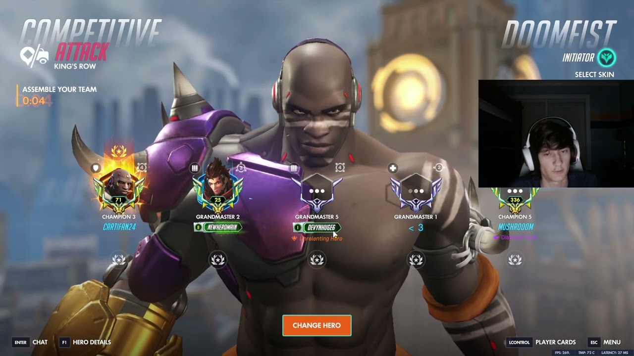 Overwatch Rank 1 Doomfist Cartifan Road To Rank 1 Spot As Doomfist
