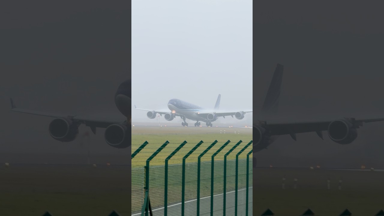 WEF 2026 | Government of Azerbaijan A346 Touching down on RWY 14 at Zurich Airport 