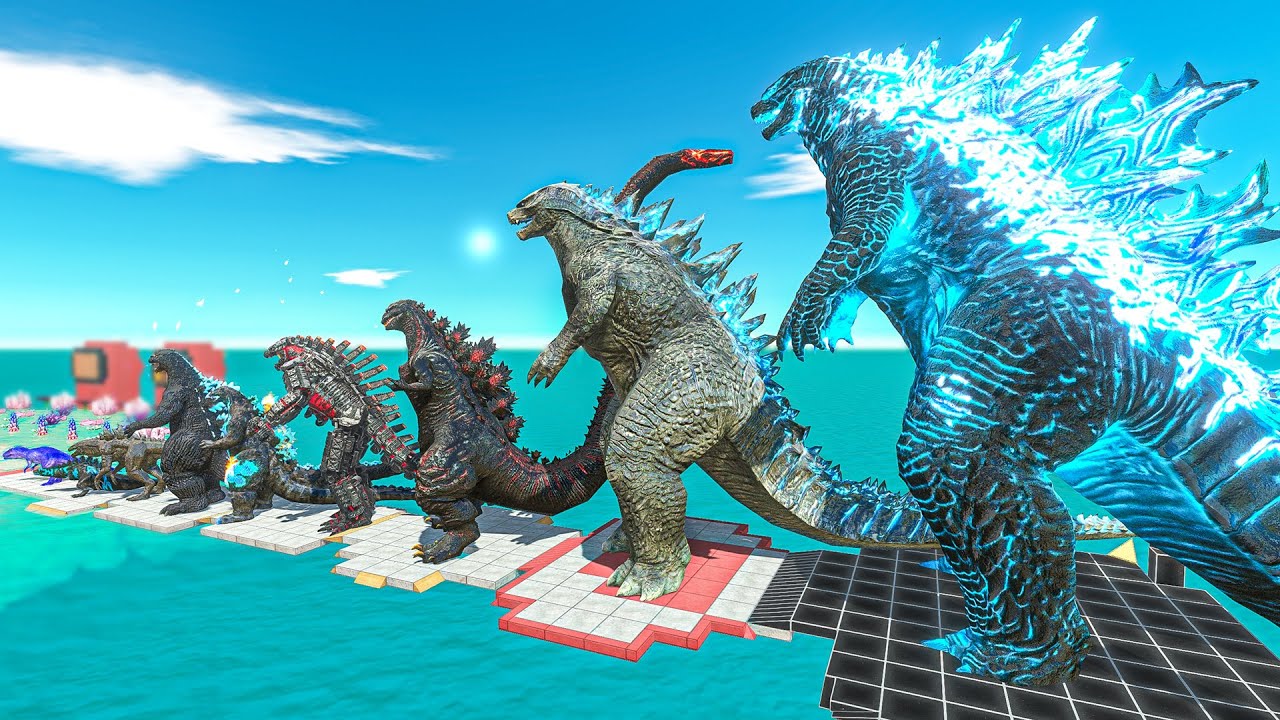EVOLUTION of Blue Thermo GODZILLA Size Comparison VS Ghidorah + KING KONG - ARBS