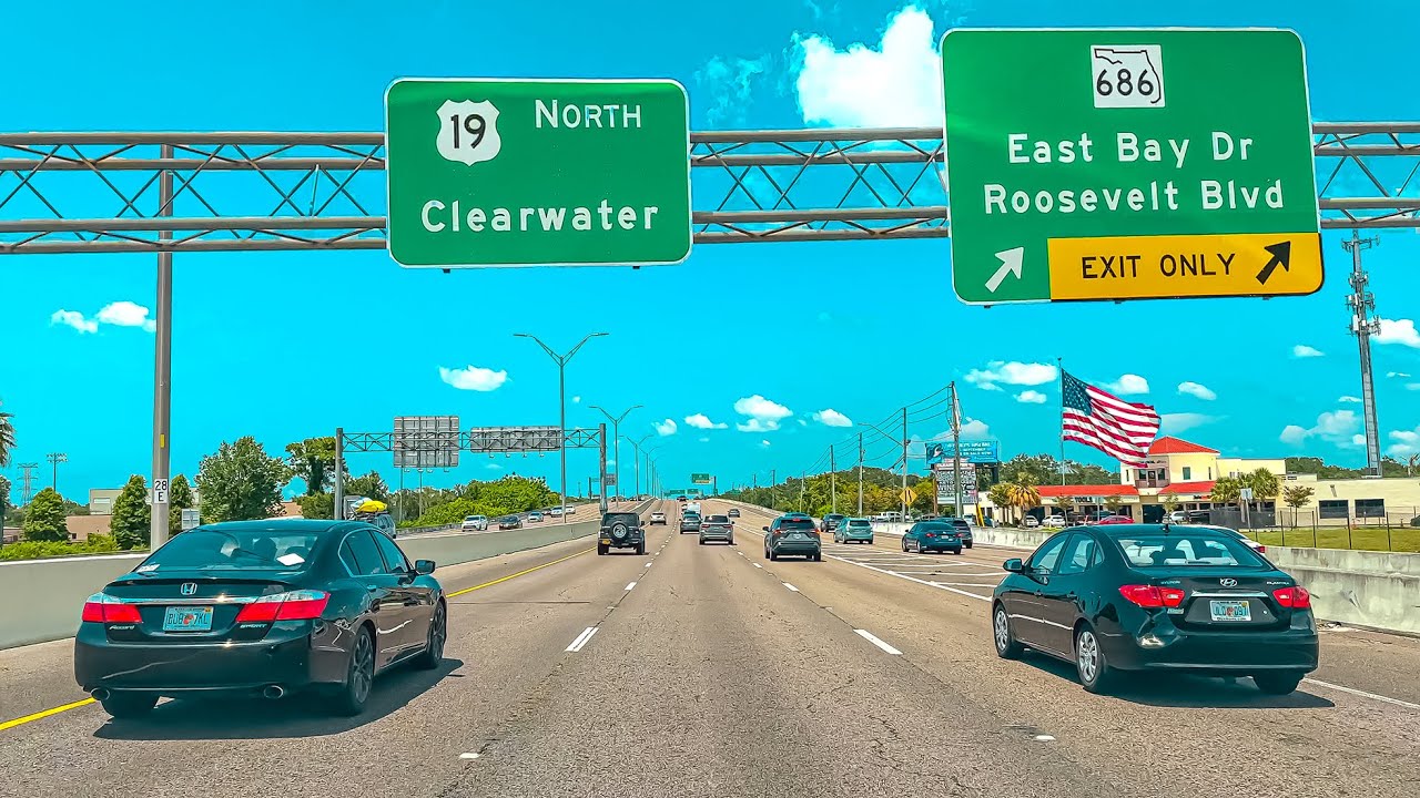 Clearwater Florida to Palm Harbor Florida 4K HDR Driving Tour