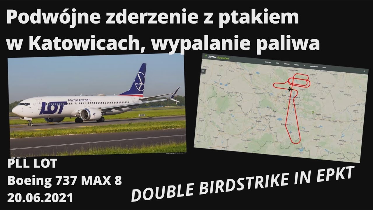 Podwójne zderzenie z ptakiem w Katowicach, wypalanie paliwa, DOUBLE BIRDSTRIKE IN EPKT #ATCPolska