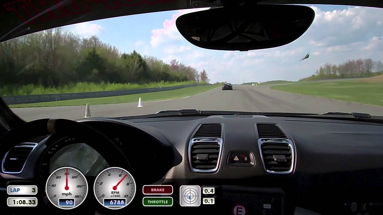 2014 Porsche Cayman with Rick DeMan during PCA fun race at Monticello Motor Club May 8, 2015
