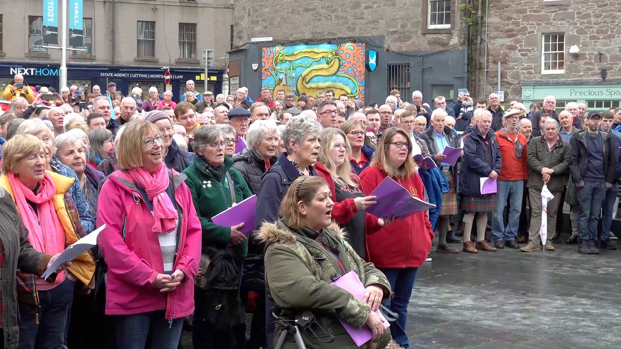 Massed Gaelic Choirs singing 